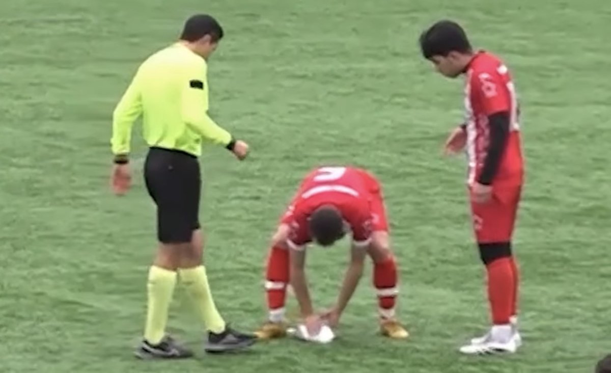 В Турции футболист спас чайку, сбитую мячом во время матча